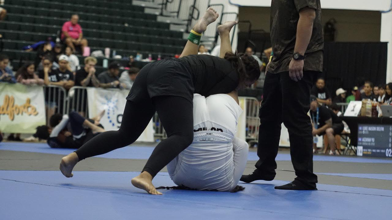Sophia Miranda pressuring forward during a match