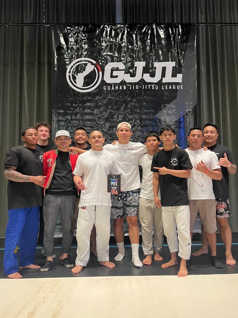 Coach Gabe with the GUMA team at the Guahan Jiu Jitsu League