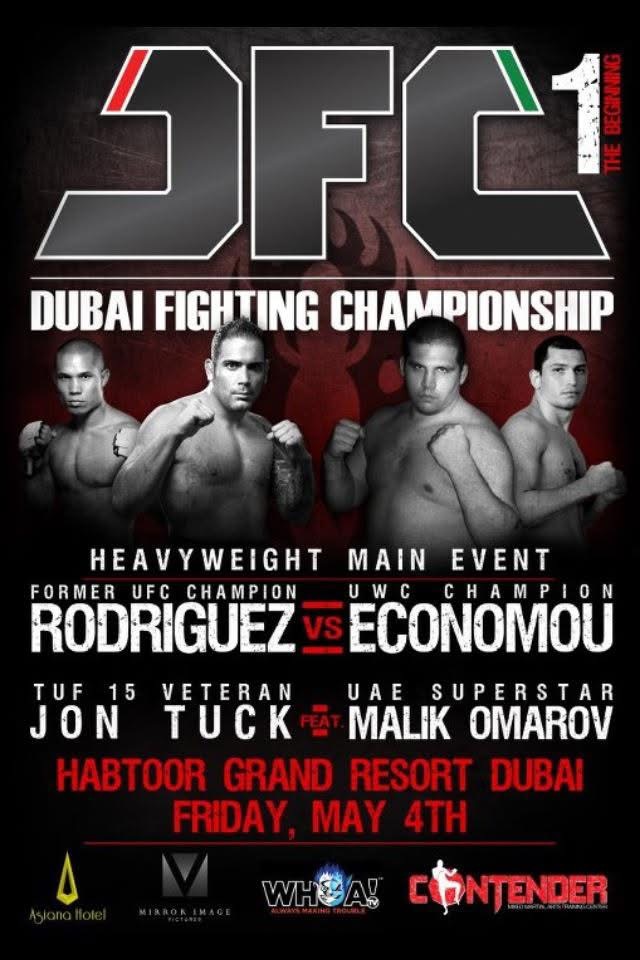 Dubai Fighting Championship poster featuring Jon Tuck