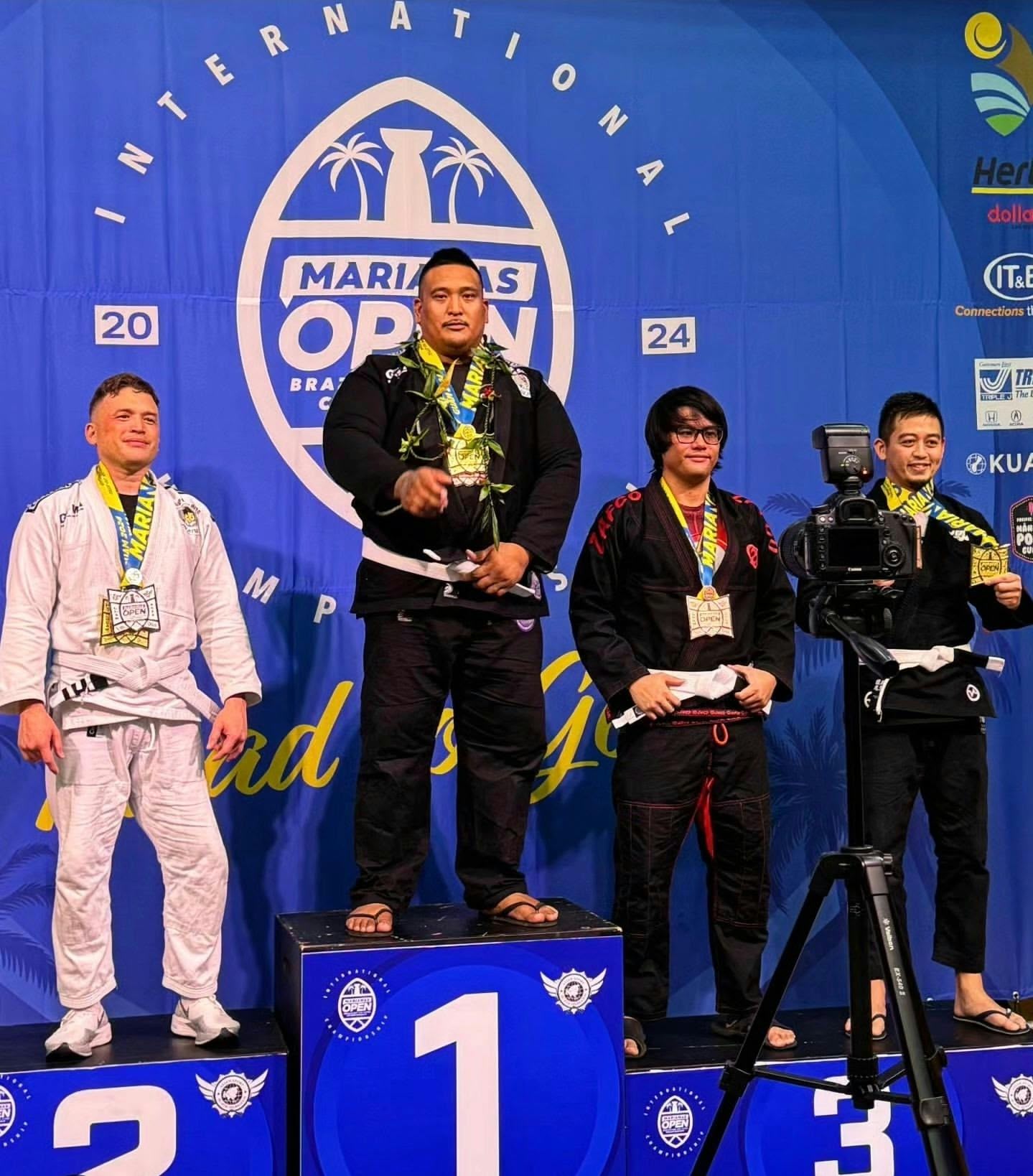 Anthony Salas on the podium at the 2024 Marianas Open International Championship