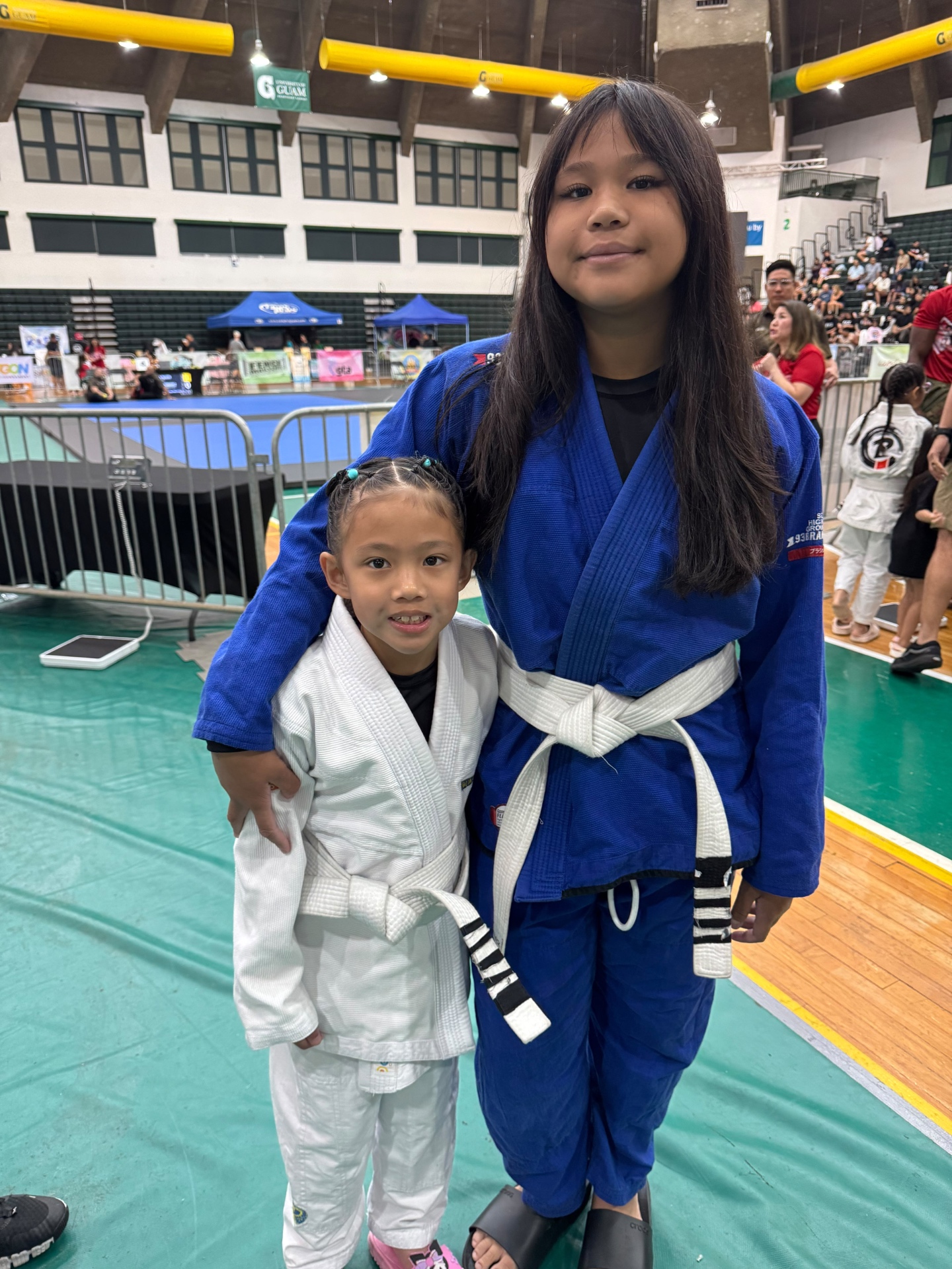 Summer Miranda with a teammate at a tournament