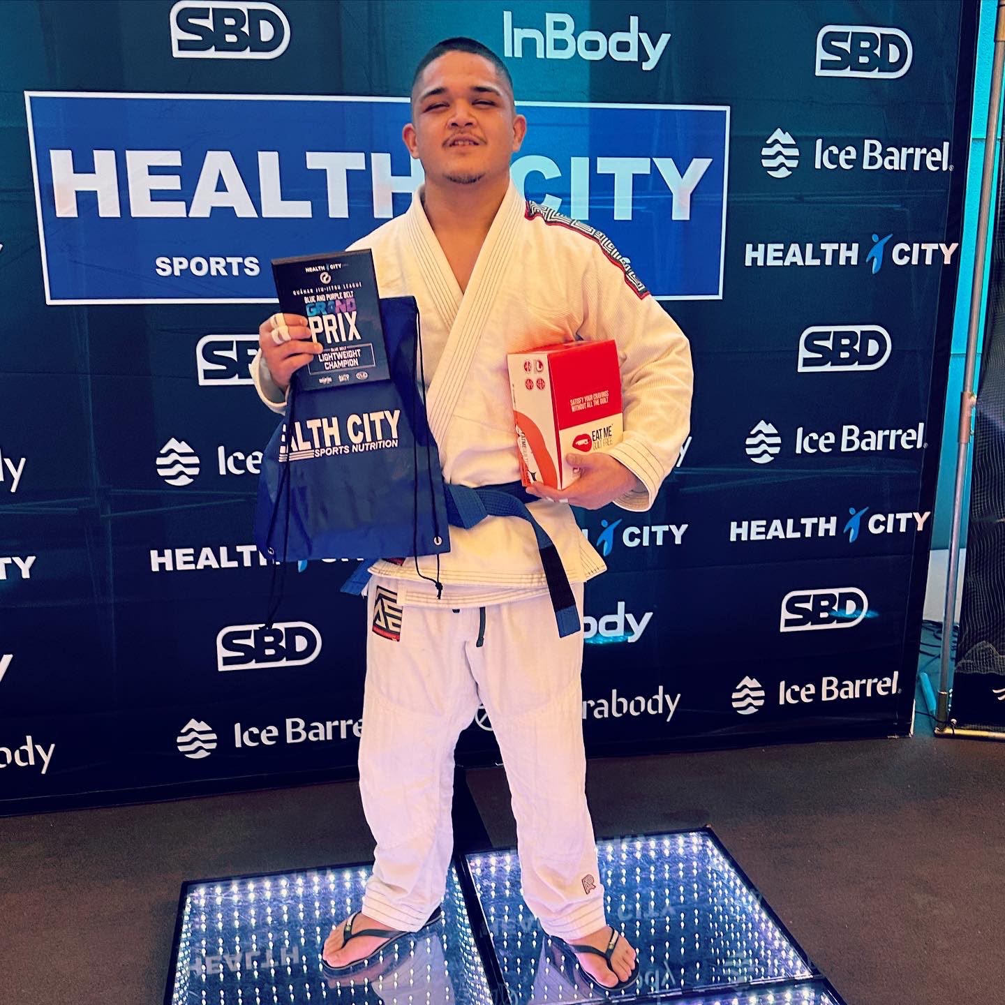 Coach Gabe with his Health City competition prize