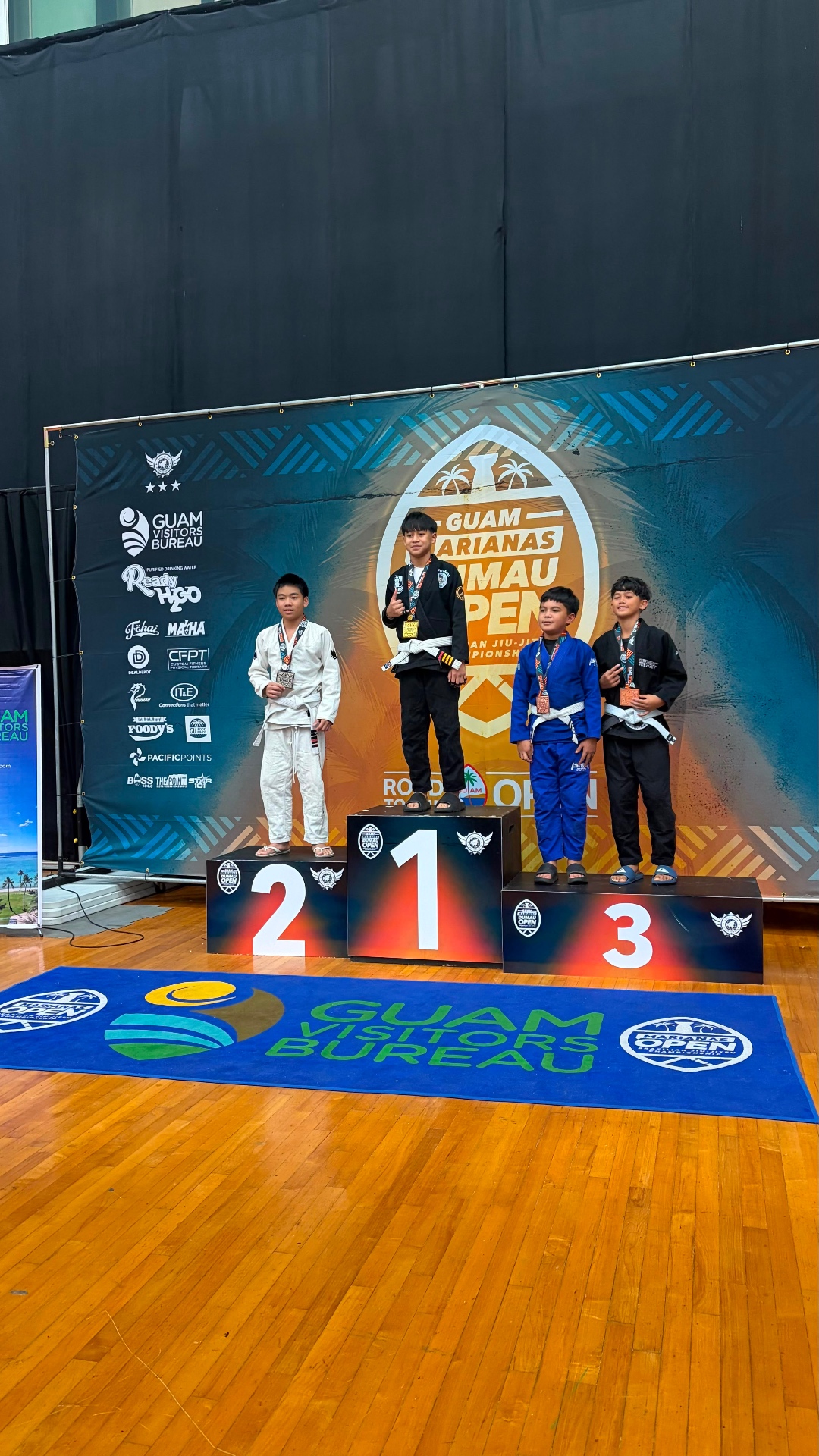 Bray on the first-place podium at the 2026 Guam Marianas Dumau Open