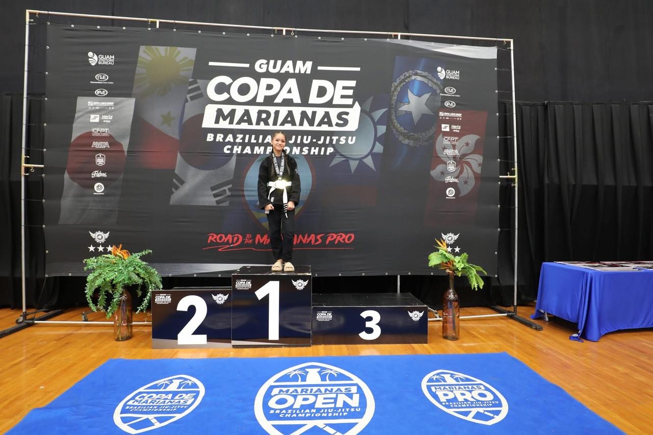 Mylee Sablan on the top of the podium at Copa de Marianas
