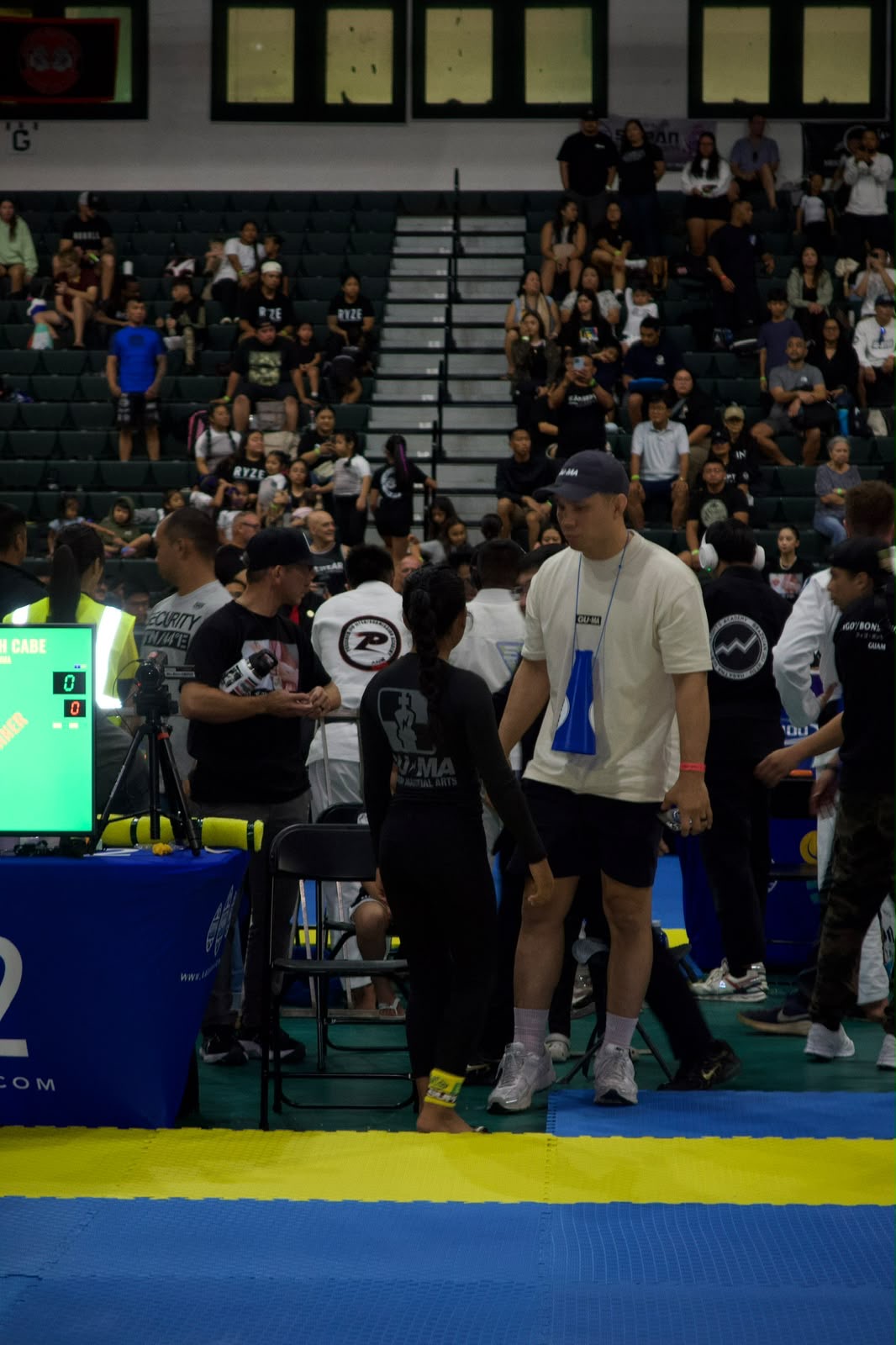 A’myah Cabe with her coach at the matside