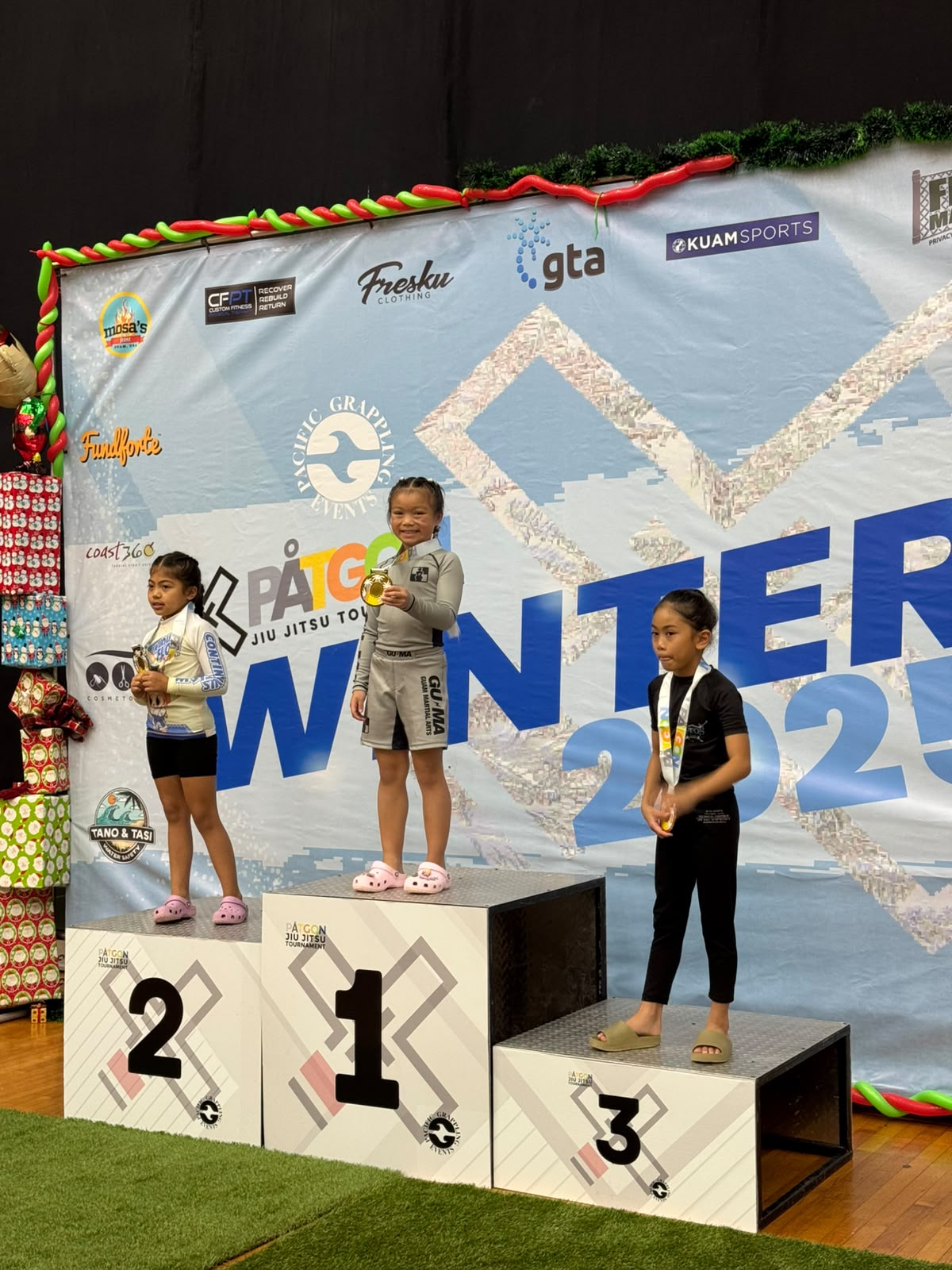 Ivy Sablan on the first-place podium at Patgon Winter