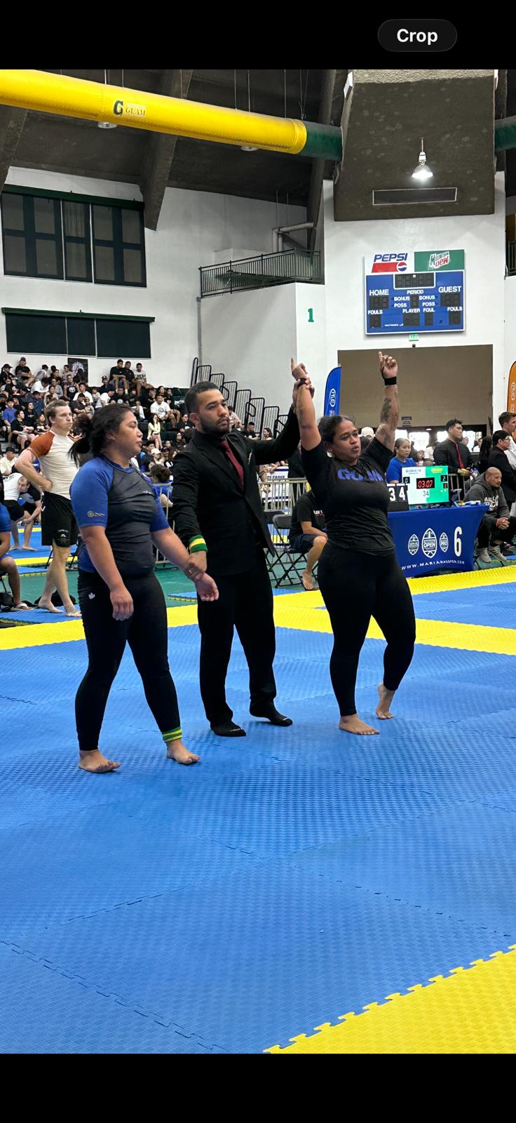 Desireé Vasquez celebrating victory at the Marianas Open